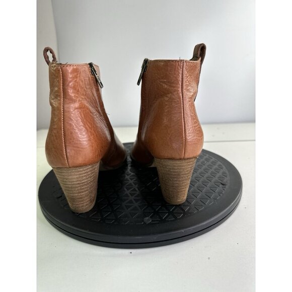 Madewell Brown Leather Zip Ankle Boots Women Size 6 Style 03822 - Picture 4 of 10
